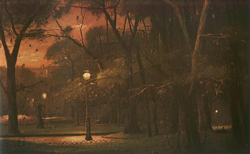 Mihaly Munkacsy Park Monceau at Night Norge oil painting art